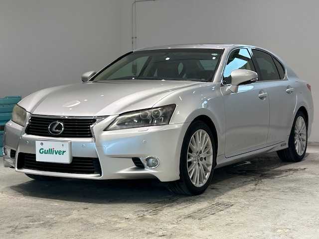 レクサス ＧＳ 450h バージョンL 宮城県 2012(平24)年 8.2万km ソニックシルバー サンルーフ/純正ナビ/バックカメラ/フルセグTV/Bluetooth/CD/レーダークルーズコントロール/プリクラッシュセーフティ/クリアランスソナー/アダプティブ・フロントライティング・システム/ブレーキホールド/MTモード付きAT/パドルシフト/本革レザーシート/全席シートヒーター/前席エアーシート/前席パワーシート/前席シートメモリー/LEDヘッドライト/フォグランプ/オートライト/純正アルミホイール/純正ビルトインETC/純正ドライブレコーダー/純正フロアマット
