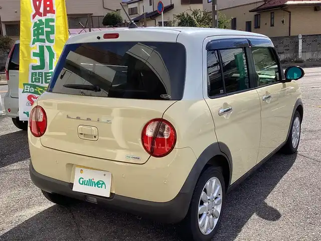 スズキ ラパン X 千葉県 2021(令3)年 3.8万km シフォンアイボリーメタリック ワンオーナー/8インチメモリナビ TV/DVD/CD/MS/BT/  CN-RZ865/全方位モニター/スマートキースペアキー/ETC車載器/取扱説明書/保証書