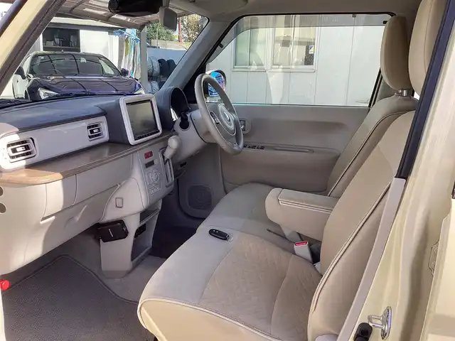 スズキ ラパン X 千葉県 2021(令3)年 3.8万km シフォンアイボリーメタリック ワンオーナー/8インチメモリナビ TV/DVD/CD/MS/BT/  CN-RZ865/全方位モニター/スマートキースペアキー/ETC車載器/取扱説明書/保証書