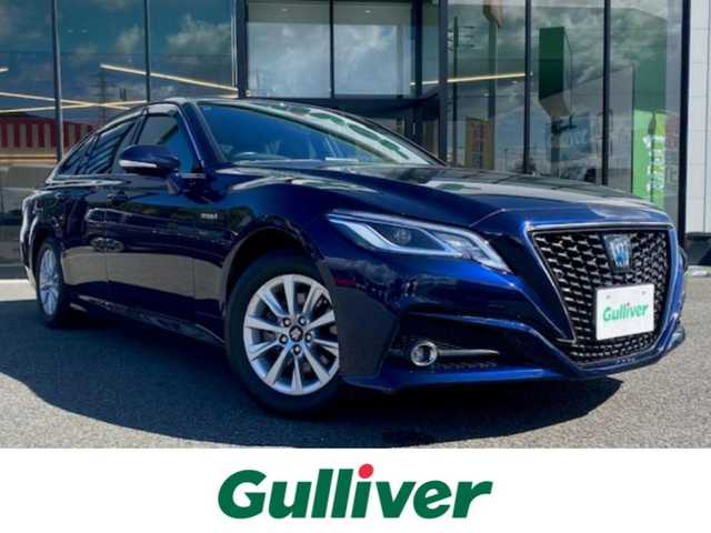 トヨタ クラウン ハイブリッド S 兵庫県 2019(平31)年 8.8万km ダークブルーマイカ 純正ナビ/・Bluetooth/・フルセグTV/追従付きクルーズコントロール/クリアランスソナー/レーンアシスト/オートライト/オートハイビーム/プリクラッシュ/パーキングサポート/RSA/革巻きステアリング/純正マット/ETC/シートヒーター/前後ドラレコ/電動オートパーキングブレーキ