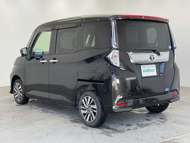 トヨタ ルーミー カスタムG 栃木県 2021(令3)年 4.2万km ブラックマイカメタリック 純正オーディオ/(CD/AUX/USB)/プリクラッシュセーフティ/前後コーナーセンサー/ビルトインETC/禁煙車/LEDヘッドライト/オートライト/両側パワースライドドア/横滑り防止装置/フォグランプ/スマートキー/プッシュスタート/アイドリングストップ/ステアリングスイッチ/革巻きステアリング/電動格納ミラー/純正１４インチホイール/純正フロアマット/サイドビューランプ