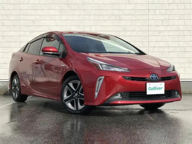 トヨタ プリウス A プレミアム　ツーリングセレ 富山県 2019(平31)年 6.3万km エモーショナルレッドⅡ 4WD/純正ナビ/フルセグTV/Bluetooth/バックカメラ/ドライブレコーダー/プリクラッシュセーフティ/クリアランスソナー/レーンキープアシスト/ブラインドスポットモニター/レーダークルーズコントロール/パーキングアシスト/レザーシート/パワーシート/シートヒーター/スペアキー１本/ヘッドアップディスプレイ/ETC2.0