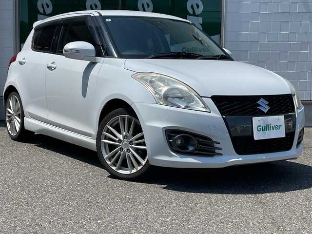 スズキ スイフト スポーツ 新潟県 2014(平26)年 14.8万km スノーホワイトパール ワンオーナー/６MT/運転席レカロシート/社外ステアリング装着/ドアバイザー/プッシュスタート/純正フロアマット/純正運転席シート車載/純正ステアリング車載