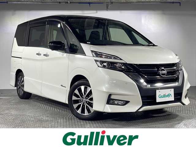 日産 セレナ ハイウェイスター 沖縄県 2017(平29)年 8.1万km ブリリアントホワイトパール 2トーン 県外仕入れ　/禁煙車　/純正９インチナビ[MM51D-L]/（フルセグＴＶ　ＣＤ　ＤＶＤ　Ｂｌｕｅｔｏｏｔｈ）　/11インチフリップダウンモニター　/プロパイロット/アラウンドビューモニター　/デジタルインナーミラー　/電動パーキングブレーキ　/ＥＴＣ２．０/前方ドライブレコーダー/衝突被害軽減ブレーキ/車線逸脱警報機能/アダプティブクルーズコントロール/ステアリングスイッチ
