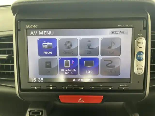 ホンダ Ｎ ＢＯＸ SSパッケージ 富山県 2015(平27)年 3.6万km プレミアムディープロッソパール ワンオーナー/純正メモリナビ【VXM-155VSi】/　(DVD/ワンセグTV/Bluetooth/USB)/バックカメラ/両側パワースライドドア/衝突被害軽減システム/横滑り防止装置/チップアップシート/純正14インチアルミホイール/スマートキー/純正フロアマット/カーテンエアバック/スペアキー1本/保証書/取扱説明書