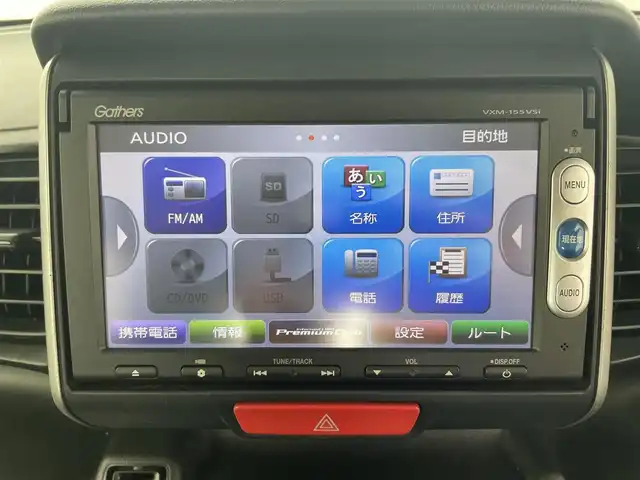 ホンダ Ｎ ＢＯＸ SSパッケージ 富山県 2015(平27)年 3.6万km プレミアムディープロッソパール ワンオーナー/純正メモリナビ【VXM-155VSi】/　(DVD/ワンセグTV/Bluetooth/USB)/バックカメラ/両側パワースライドドア/衝突被害軽減システム/横滑り防止装置/チップアップシート/純正14インチアルミホイール/スマートキー/純正フロアマット/カーテンエアバック/スペアキー1本/保証書/取扱説明書