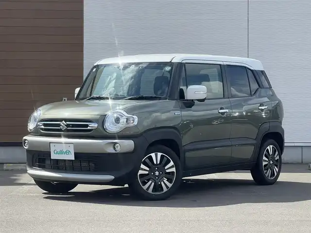スズキ クロスビー HYBRID MZ 秋田県 2023(令5)年 3.5万km タフカーキパールメタリック/ホワイト2トーン ４WD/ターボ/衝突軽減システム/社外オーディオ（AM/FM/CD)/LEDヘッドライト/全方位カメラ/純正アルミ/スマートキー/アイドリングストップ/プッシュスタート/オートマチックハイビーム/クルーズコントロール/レーンキープアシスト/コーナーセンサー/ダウンヒルアシストコントロール/ステアリングスイッチ/パドルシフト/ドライブレコーダー/ETC/社外フロアマット/オートライト/オートエアコン/パワーステアリング/パワーウィンドウ/横滑り防止/盗難防止装置/寒冷地仕様/電動格納ウィンカーミラー/保証書/取扱説明書/記録簿