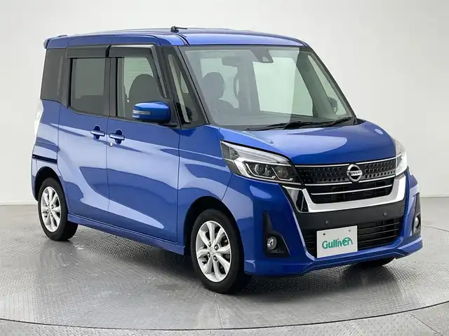 日産 デイズ ルークス ハイウェイスター Xターボ 兵庫県 2020(令2)年 2.7万km オーシャンブルーP 純正SDナビ/(MM319D-W)/フルセグ CD DVD BT/アラウンドビューモニター/片側パワースライドドア/エマージェンシーブレーキ/レーンキープ/コーナーセンサー/LEDヘッドライト/オートライト/オートハイビーム/アイドリングストップ/スマートキー/スペアキー/純正14インチアルミホイール/純正フロアマット