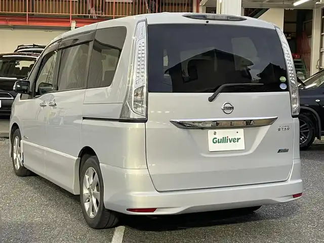 日産 セレナ ハイウェイスター Sハイブリッド 千葉県 2013(平25)年 10.5万km エターナルスノーホワイト 社外ナビ(AM/FM/CD/DVD/BT/フルセグ)/社外10.2インチフリップダウンモニター(PCX-R3300)/両側パワースライドドア/バックカメラ/ETC/オートライト/バイザー/純正マット/取説・保証書