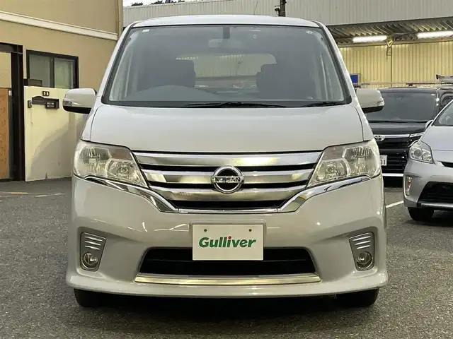 日産 セレナ ハイウェイスター Sハイブリッド 千葉県 2013(平25)年 10.5万km エターナルスノーホワイト 社外ナビ(AM/FM/CD/DVD/BT/フルセグ)/社外10.2インチフリップダウンモニター(PCX-R3300)/両側パワースライドドア/バックカメラ/ETC/オートライト/バイザー/純正マット/取説・保証書