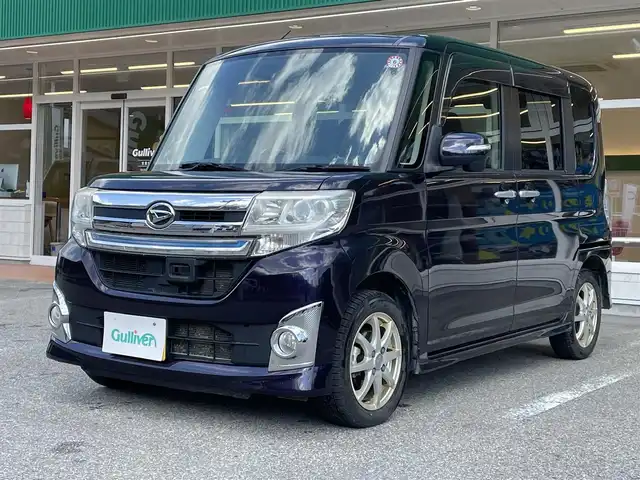 ダイハツ タント カスタム RS スマセレSA&SN 岐阜県 2014(平26)年 11.4万km ナイトシャドーパープルクリスタルM 社外SDナビ/バックカメラ/純正フロアマット/両側スライドドア/LEDライト/ドアバイザー/電格ミラー