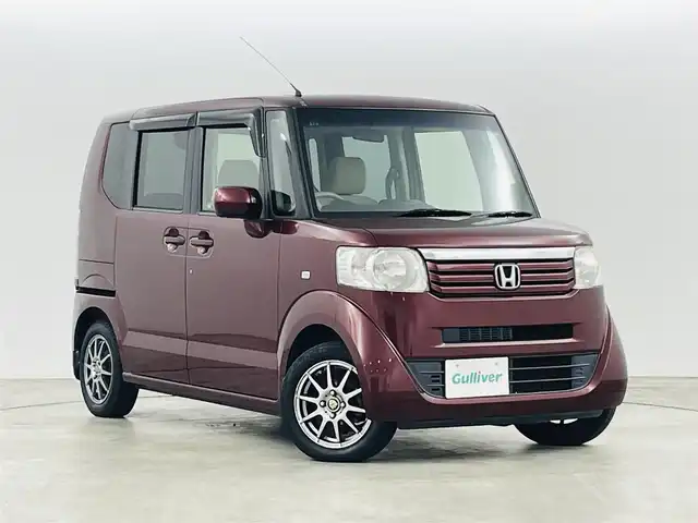 ホンダ Ｎ ＢＯＸ G Lパッケージ 福島県 2012(平24)年 10.3万km プレミアムディープロッソパール 盗難防止装置/横滑り防止/Gathersミュージックプレイヤー /・USB /・CD /・AUX /・AM /・FM /片側パワースライドドア /ベンチシート /プッシュスタート /スマートキー/サイドバイザー /純正フロアマット /社外アルミホイール/ステアリングスイッチ
