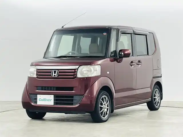 ホンダ Ｎ ＢＯＸ G Lパッケージ 福島県 2012(平24)年 10.3万km プレミアムディープロッソパール 盗難防止装置/横滑り防止/Gathersミュージックプレイヤー /・USB /・CD /・AUX /・AM /・FM /片側パワースライドドア /ベンチシート /プッシュスタート /スマートキー/サイドバイザー /純正フロアマット /社外アルミホイール/ステアリングスイッチ