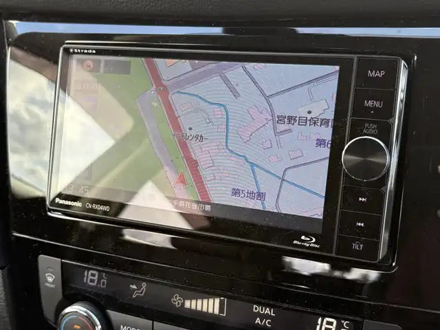 日産 エクストレイル 20Xi 岩手県 2018(平30)年 10.3万km ダイヤモンドブラック 社外ナビ（AM/FM/DVD/BT/フルセグ）/全方位カメラ/ETC/レザーシート/プロパイロット/デジタルインナーミラー/オートホールド付電子パーキング/純正アルミホイール/純正フロアマット/オートLEDライト