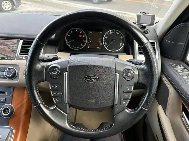 ランドローバー レンジローバースポーツ 5．0 V8 京都府 2010(平22)年 13.7万km バッキンガムブルー ベージュレザーシート/前席PWシート/前後席シートヒーター/ハーマンカードンオーディオ/HIDヘッドライト/前後フォグライト/純正19インチアルミ/フロント・両サイド・バックカメラ/プッシュスタート/ハイトコントロール