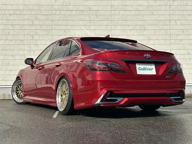 トヨタ クラウン ハイブリッド G Four 富山県 2022(令4)年 6.2万km エモーショナルレッドⅡ ＲＳＲ車高調/ＢＢＳ１９ＡＷ/シルクブレイズフロントリップスポイラー/ルーフスポイラー/ＴＲＤサイドエアロ/モデリスタエアロ/黒革ベンチレーション＆ヒーター/ステアリングヒーター/ＢＳＭ/純正足回有り/ナビ／フルセグTV／Bluetooth/ETC/メモリーパワーシート/RCTA／PKSB／RSA/保証書／取説有り
