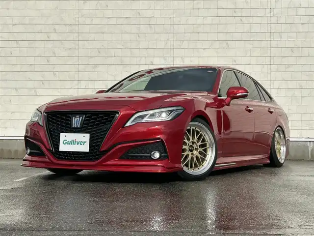 トヨタ クラウン ハイブリッド G Four 富山県 2022(令4)年 6.2万km エモーショナルレッドⅡ ＲＳＲ車高調/ＢＢＳ１９ＡＷ/シルクブレイズフロントリップスポイラー/ルーフスポイラー/ＴＲＤサイドエアロ/モデリスタエアロ/黒革ベンチレーション＆ヒーター/ステアリングヒーター/ＢＳＭ/純正足回有り/ナビ／フルセグTV／Bluetooth/ETC/メモリーパワーシート/RCTA／PKSB／RSA/保証書／取説有り