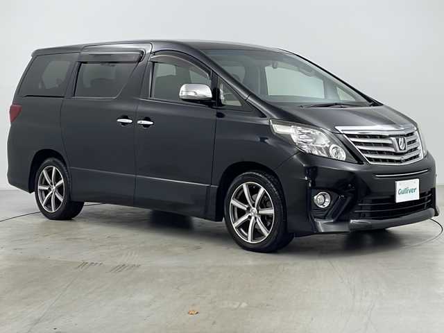 トヨタ アルファード 350S Cパッケージ 道央・札幌 2013(平25)年 9.8万km ブラック ・4WD/・寒冷地仕様/・純正ナビ/　CD/DVD/BT/MSV/・フルセグTV/・バックカメラ/・全方位カメラ/・両側パワースライドドア /・パワーバックドア /・前席シートヒーター/・前席パワーシート/・純正エンジンスターター/・社外ドライブレコーダー/・オートライト/・HIDヘッドライト/・フォグランプ/・ビルトインETC/・プッシュスタート/・スマートキー/・スペアキー/・社外18インチアルミホイール/・積込タイヤ/・純正フロアマット/・純正ドアバイザー/・取扱説明書/・保証書