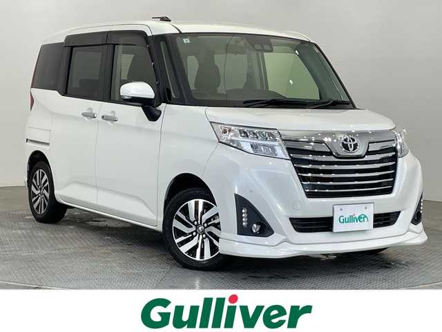 トヨタ ルーミー カスタムG 栃木県 2019(令1)年 5万km パールホワイトⅢ ＳＤナビ/（ＣＤ／ＤＶＤ／Bluetooth/フルセグTV）/バックカメラ/スマートアシスト/ETC/両側パワースライドドア/ステアリングスイッチ/オートライト/LEDヘッドライト/横滑り防止装置/フォグランプ/スマートキー/プッシュスタート/アイドリングストップ/ステアリングスイッチ/革巻きステアリング/電動格納ミラー/純正アルミホイール/純正フロアマット