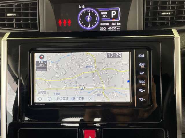 トヨタ ルーミー カスタムG 栃木県 2019(令1)年 5万km パールホワイトⅢ ＳＤナビ/（ＣＤ／ＤＶＤ／Bluetooth/フルセグTV）/バックカメラ/スマートアシスト/ETC/両側パワースライドドア/ステアリングスイッチ/オートライト/LEDヘッドライト/横滑り防止装置/フォグランプ/スマートキー/プッシュスタート/アイドリングストップ/ステアリングスイッチ/革巻きステアリング/電動格納ミラー/純正アルミホイール/純正フロアマット