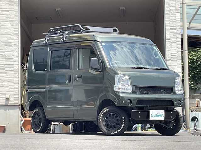 スズキ エブリイ PC 大分県 2020(令2)年 5.1万km クールカーキPM 社外フロント リアバンパー/2インチリフトアップ/社外足回り/両側スライドドア/社外ナビ/地デジ/DVD/社外ETC/社外ドラレコ/社外12インチアルミホイール/純正フロアマット