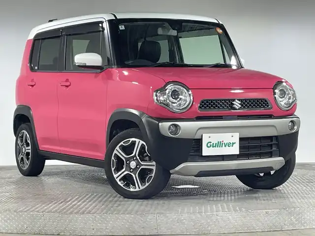 スズキ ハスラー X ターボ 神奈川県 2014(平26)年 7.9万km キャンディピンクメタリック/ホワイト2トーンルーフ 社外7インチナビゲーション　【ＡＶＩＣ-0099】/ＡＭ FM フルセグ　Bluetooth　DVD/バックカメラ/スズキセーフティーサポート/デュアルセンサーブレーキサポート/横滑り防止装置（ESP）/シートヒーター/ビルトインETC/前方ドライブレコーダー/オートライト/オートハイビーム/純正15インチアルミホイール/スマートキー/ドアバイザー
