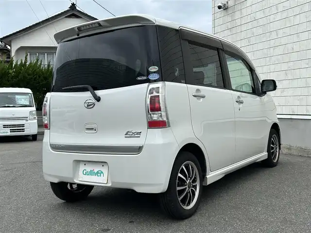 ダイハツ タント エグゼ カスタムG 山形県 2010(平22)年 5万km パールホワイトⅢ 禁煙車/社外SDナビ/・CD/DVD/HIDライト/フォグランプ/リモコンキー/社外アルミホイール/純正フロアマット/ETC/ダブルエアバック/電動格納ミラー/ドアバイザー/取扱説明書
