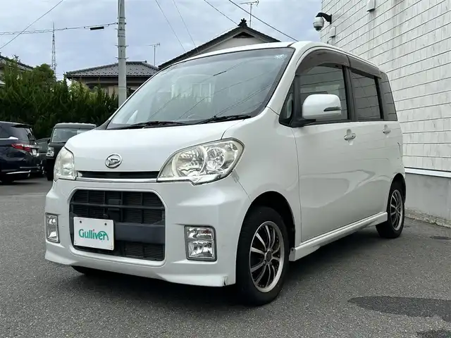 ダイハツ タント エグゼ カスタムG 山形県 2010(平22)年 5万km パールホワイトⅢ 禁煙車/社外SDナビ/・CD/DVD/HIDライト/フォグランプ/リモコンキー/社外アルミホイール/純正フロアマット/ETC/ダブルエアバック/電動格納ミラー/ドアバイザー/取扱説明書