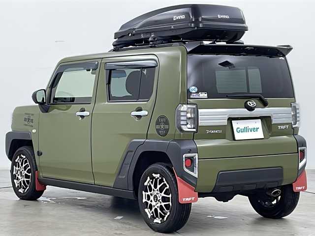 ダイハツ タフト G 道央・札幌 2020(令2)年 2.2万km フォレストカーキメタリック ・４ＷＤ/・純正ナビＤＴＶ・ＢＴ・ＣＤ・ＤＶＤ・ＳＤ・ＵＳＢ/・アラウンドビューモニター/・ガラスルーフ/・スマートアシスト/・衝突軽減ブレーキ/・ペダル踏み間違い時加速抑制機能/・車線逸脱抑制制御機能/・先行車発進お知らせ機能/・誤発進抑制機能/・路肩逸脱警報機能/・ルーフレール/・ルーフキャリア/・ルーフＢＯＸ/・前席シートヒーター/・ＬＥＤオートライト/・オートマチックハイビーム/・純正ドラレコ/・スマートキー/・シートカバー