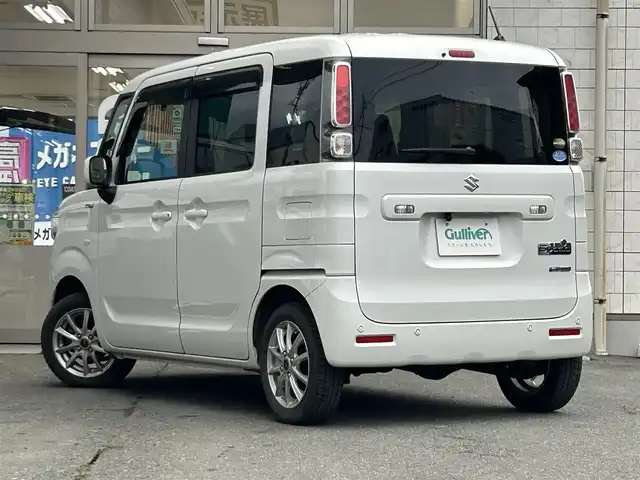 スズキ スペーシア HYBRID G 岩手県 2020(令2)年 3.3万km ピュアホワイトP ４ＷＤ　/社外ＳＤナビ(型式AVIC-RW303)/(CD、DVD、AUX、USB、ipod、フルセグTV)　/バックカメラ　/前方ミラー型ドライブレコーダー/ＥＴＣ　/コーナーセンサー　/プッシュスタート　/スマートキー×２　/社外エンジンスターター/アイドリングストップ　/運転席シートヒーター　/衝突軽減装置　/オートライト　/ドアバイザー/フロアマット/12V/120Wソケット/保証書　取説　ナビ取説
