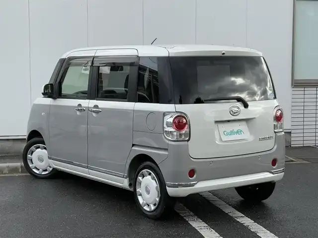 ダイハツ ムーヴ キャンバス X メイクアップ リミテッド SAⅢ 三重県 2018(平30)年 4.6万km パールホワイトⅢ/スムースグレーマイカメタリック 2トーン 純正8インチナビ(Bluetooth/HDMI/SD/USB)/パノラマモニター/ドライブレコーダー/ETC/両側パワースライドドア/スマートアシスト3(衝突回避支援ブレーキ/衝突警報(対車両/歩行者)/車線逸脱警報/誤発進抑制制御(前方/後方)/先行車発進お知らせ/オートハイビーム)/LEDフロントフォグランプ/置きラクボックス(後席)/キーフリーシステム/プッシュスタート/スペアキー