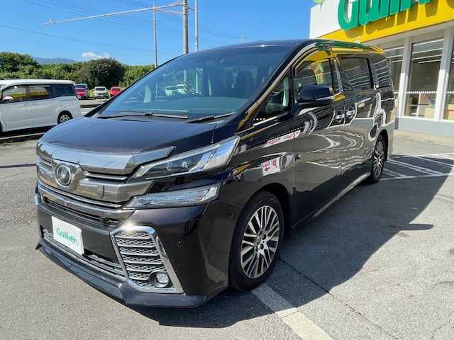 トヨタ ヴェルファイア Z Gエディション 神奈川県 2018(平30)年 9万km バーニングブラッククリスタルシャインガラスフレーク サンルーフ/キャプテンシート/衝突軽減システム/レーダークルーズコントロール/レーンキープアシスト/コーナーセンサー/カーテンエアバッグ/サイドエアバッグ/横滑り防止装置/ＬＥＤヘッドライト/フォグランプ/JBLサウンドスピーカー/オットマン/純正メーカーナビ/BT/AM/FM/CD/DVD/ブルーレイ/フルセグTV/AUX/ウォークスルー/ドライブレコーダー前後