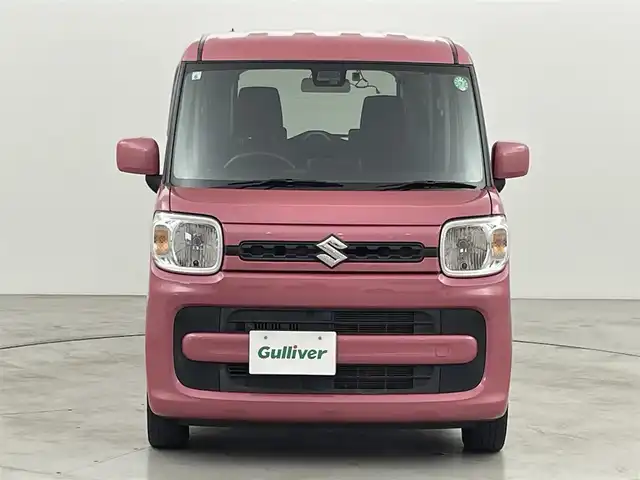 スズキ スペーシア HYBRID G 福岡県 2019(令1)年 6.6万km チアフルピンクM 社外７型ナビ（ＣＤ，ＤＶＤ，ＴＶ）　/ＥＴＣ　/コーナーセンサー　/衝突軽減ブレーキ　/レーンキープ　/横滑り防止装置　/アイドリングストップ　/電動格納式ドアミラー　/プッシュスタート　/オートライト　/ドアバイザー