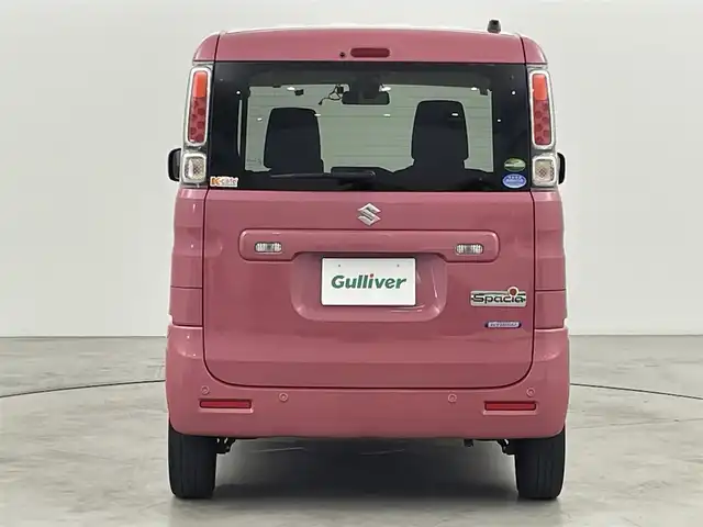 スズキ スペーシア HYBRID G 福岡県 2019(令1)年 6.6万km チアフルピンクM 社外７型ナビ（ＣＤ，ＤＶＤ，ＴＶ）　/ＥＴＣ　/コーナーセンサー　/衝突軽減ブレーキ　/レーンキープ　/横滑り防止装置　/アイドリングストップ　/電動格納式ドアミラー　/プッシュスタート　/オートライト　/ドアバイザー