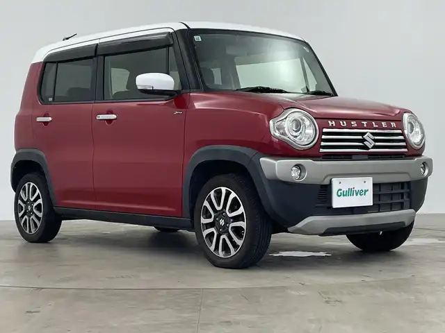 スズキ ハスラー Jスタイル Ⅱ 鹿児島県 2017(平29)年 2.2万km フェニックスレッドパール/ホワイト2トーンルーフ 社外8インチナビ/（AM/FM/CD/DVD/Bluetooth）/フルセグテレビ/バックカメラ/デュアルカメラブレーキサポート/レーンキープアシスト/ステアリングリモコン/シートヒーター/オートライト/ハーフレザーシート/ETC/スマートキー/オートエアコン/アイドリングストップ
