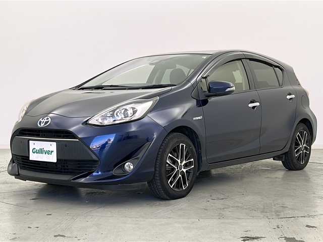 トヨタ アクア S スタイルブラック 宮城県 2019(令1)年 9.7万km ダークブルーマイカ トヨタセーフティセンス/・プリクラッシュセーフティ/・レーンディパーチャーアラート/・オートハイビーム/・クリアランスソナー/純正ナビ/・CD.DVD.SD.BT/フルセグTV/バックカメラ/ドライブレコーダー（Fのみ）/ビルトインETC/LEDヘッドライト/フォグランプ/プッシュスタート/スマートキー×２/アイドリングストップ/横滑り防止装置/社外15インチアルミホイール/純正フロアマット