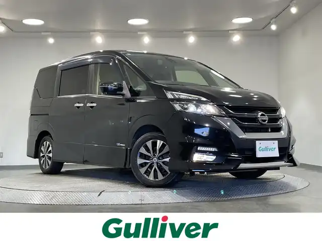 日産 セレナ ハイウェイスター G 愛知県 2017(平29)年 7.4万km ダイヤモンドブラック 純正９インチナビ/プロパイロット/アラウンドビューモニター/フリップダウンモニター/両側パワースライドドア/ハンズフリーオートスライドドア/衝突軽減ブレーキ/インテリジェントパーキングアシスト/車線逸脱警報/クリアランスソナー/電動パーキングブレーキ/ブレーキホールド/デジタルインナーミラー/ビルトインＥＴＣ/アイドリングストップ/シートカバー/純正フロアマット/純正16インチアルミホイール