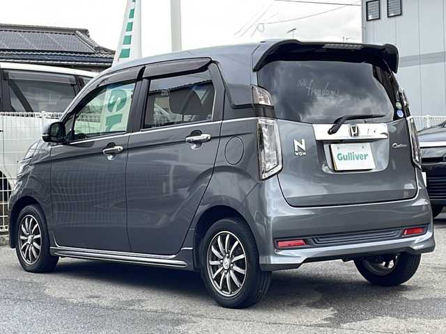 ホンダ Ｎ ＷＧＮ カスタム G ターボパッケージ 愛媛県 2014(平26)年 3.3万km ポリッシュドメタルメタリック Gathersナビ(CD/DVD/AM・FM/BT/ワンセグTVキャンセラー付き)/バックカメラ/ETC/前方ドラレコ/パドルシフト/クルーズコントロール/サイドカーテンエアバッグ/レーダー探知機(ASSURA/AR-41GA)/純正14インチアルミホイール/純正フロアマット