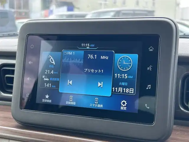 スズキ ラパン ＬＣ X 愛媛県 2022(令4)年 2.4万km フォーンベージュメタリック/アーバンブラウン 2トーン 純正ディスプレイオーディオ/BT/AM・FM/Apple CarPlay・Android Auto/ETC/ステアリングスイッチ/USBポート/D席+N席シートヒーター/アイドリングストップ/レーンキープアシスト/パーキングアシスト/衝突軽減システム/横滑り防止装置/LEDヘッドライト/純正フロアマット/純正アルミホイール