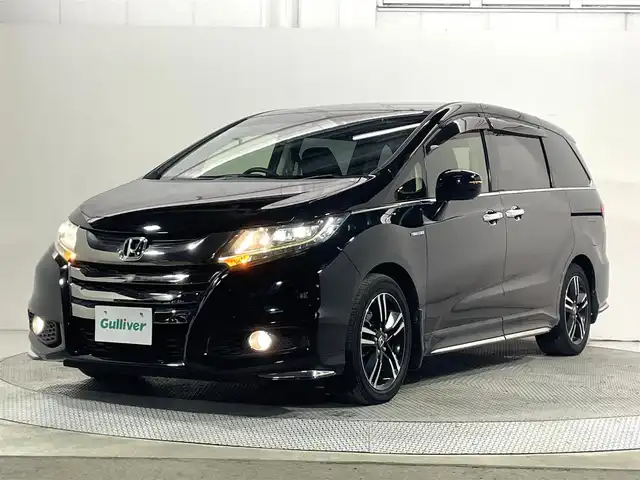 ホンダ オデッセイ ハイブリッド アブソルートセンシングEXパック 大阪府 2017(平29)年 4.6万km クリスタルブラックパール ホンダセンシング　純正ナビＴＶ　レーダークルコン　衝突軽減　両側パワスラ　バックカメラ　ＥＴＣ　ハーフレザー　パワーシート　ＢＳＭ　レーンアシスト　ＬＥＤヘッドライト　スマートキー　フォグランプ