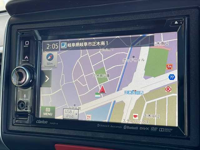 ホンダ Ｎ ＢＯＸ カスタム SSパッケージ 岐阜県 2015(平27)年 4.6万km プレミアムホワイトパール 禁煙車/AM/FM/CD/DVD/USB/BT/社外ナビ/ワンセグTV/両側パワースライドドア/カーテンエアバッグ/バックカメラ/純正フロアマット/純正アルミホイール/ドアバイザー/プッシュスタート/パワーウィンドウ/電動格納ミラー/スマートキー/スペアキー