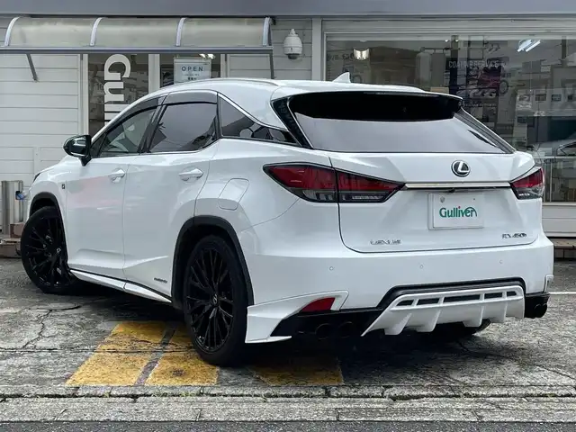 レクサス ＲＸ 450h Fスポーツ 神奈川県 2021(令3)年 2.5万km ホワイトノーヴァガラスフレーク 純正メモリナビ/　（CD・Bluetooth・USB・Miracast）/フルセグTV/パノラマルーフ/パワーバックドア/レザーシート/レクサスセーフティシステム/レーダークルーズコントロール/ヘッドアップディスプレイ/パノラミックビューモニター/置くだけ充電/全席シートヒーター/前席エアシート/前席パワーシート/AC100V/ステアリングヒーター/前後ドライブレコーダー/LEDヘッドライト/LEDフォグライト/クリアランスソナー/ビルトインETC2.0/社外21インチAW/RS-Rショックアブソーバー/スマートキー×2/カードキー/保証書/取扱説明書
