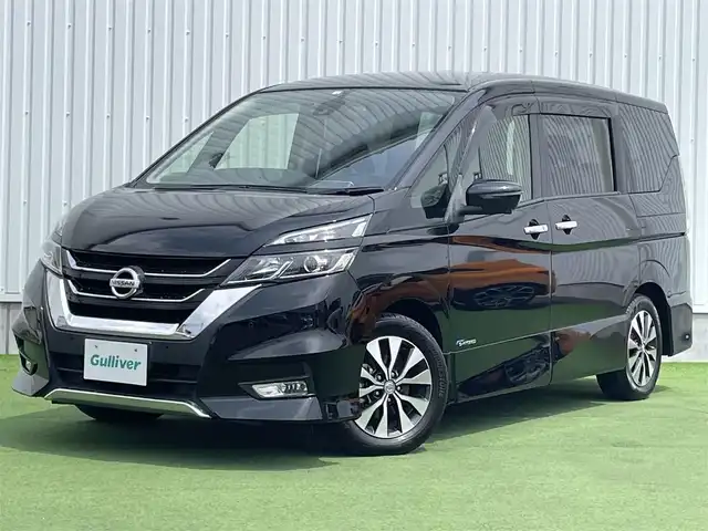日産 セレナ ハイウェイスター Vセレクション 香川県 2018(平30)年 5.2万km ダイヤモンドブラック 登録時走行距離：51640km/純正9型ナビ/　CD DVD BT フルセグTV/全方位カメラ/ドライブレコーダー/ETC/両側パワースライドドア/エマージェンシーブレーキ/レーンキープアシスト/クルーズコントロール/クリアランスソナー/パーキングアシスト/アイドリングストップ/LEDヘッドライト/オートライト/フォグランプ/ロールサンシェード/ISOFIX/革巻きステアリング/ステアリングスイッチ/プッシュスタート/スマートキー/スペアキー