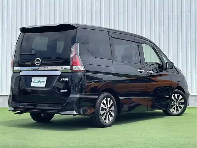 日産 セレナ ハイウェイスター Vセレクション 香川県 2018(平30)年 5.2万km ダイヤモンドブラック 登録時走行距離：51640km/純正9型ナビ/　CD DVD BT フルセグTV/全方位カメラ/ドライブレコーダー/ETC/両側パワースライドドア/エマージェンシーブレーキ/レーンキープアシスト/クルーズコントロール/クリアランスソナー/パーキングアシスト/アイドリングストップ/LEDヘッドライト/オートライト/フォグランプ/ロールサンシェード/ISOFIX/革巻きステアリング/ステアリングスイッチ/プッシュスタート/スマートキー/スペアキー