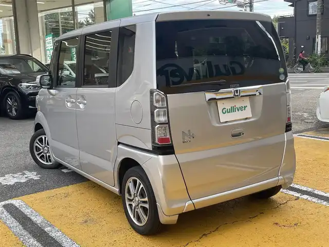ホンダ Ｎ ＢＯＸ ＋ G Lパッケージ 静岡県 2014(平26)年 10.9万km カトラリーシルバーM ワンオーナー/純正ナビ/CD/SD/片側パワースライドドア/前方ドライブレコーダー/ETC/HIDヘッドライト/オートライト/スマートキー×2/保証書/取扱説明書/ナビ取扱説明書/H28/31/R3/5/7点検記録簿有