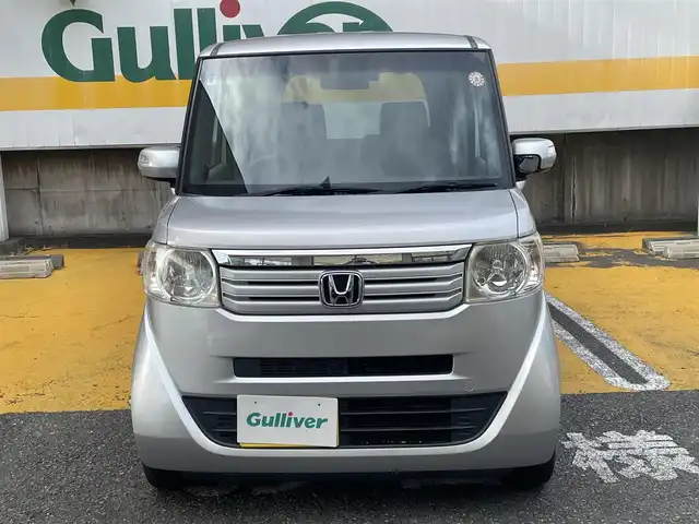 ホンダ Ｎ ＢＯＸ ＋ G Lパッケージ 静岡県 2014(平26)年 10.9万km カトラリーシルバーM ワンオーナー/純正ナビ/CD/SD/片側パワースライドドア/前方ドライブレコーダー/ETC/HIDヘッドライト/オートライト/スマートキー×2/保証書/取扱説明書/ナビ取扱説明書/H28/31/R3/5/7点検記録簿有