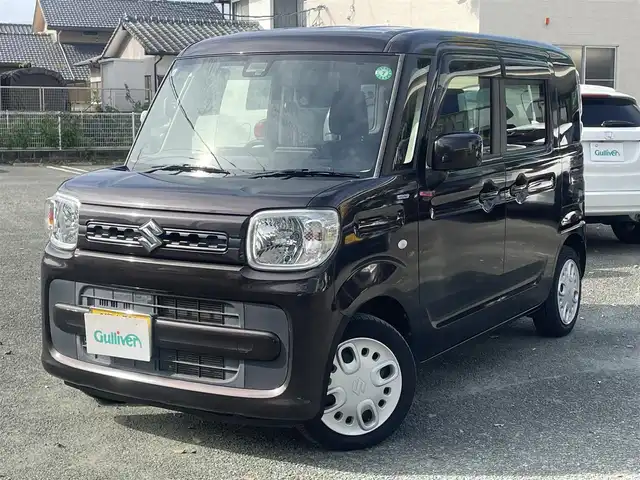 スズキ スペーシア HYBRID G 熊本県 2019(令1)年 4.6万km アーバンブラウンパールメタリック デュアルセンサーブレーキサポート/レーンキープアシスト/プッシュスタート/社外ナビ/（CD・ワンセグTV・BTオーディオ）/オートライト/純正フロアマット/純正ドアバイザー/新車保証書/取扱説明書/スマートスペアキー×1本