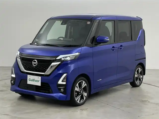 日産 ルークス HWS Gターボ プロパイロットED 福岡県 2021(令3)年 1.2万km アトランティックブルー 純正９型ナビ（フルセグＴＶ）　/全方位カメラ　/前方ドライブレコーダー　/ＥＴＣ　/ＡＣＣ　/プロパイロット　/コーナーセンサー　/エマージェンシーブレーキ　/レーンキープ　/両側電動スライドドア　/純正１５インチＡＷ