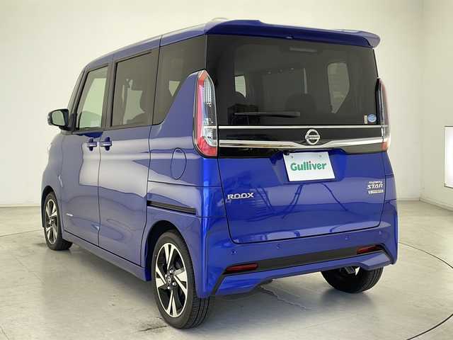 日産 ルークス HWS Gターボ プロパイロットED 千葉県 2021(令3)年 1.2万km アトランティックブルー プロパイロット/（衝突軽減ブレーキ　レーンキープアシスト　レーダークルーズコントロール　オートブレーキホールド）/純正SDナビ/（フルセグ/Bluetooth/CD/DVD/FM/AM）/全方位カメラ/ETC/ドライブレコーダー（前のみ）/アイドリングストップ/両側パワースライドドア/スマートキー/LEDヘッドライト/フォグライト/W＋サイド＋カーテンエアバッグ/純正15インチアルミホイール
