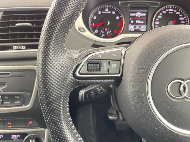 アウディ Ｑ３ 2．0 TFSI クワトロ 180PS Sライン 道央・札幌 2018(平30)年 7万km グレイシアホワイトメタリック ・４WD /ターボ/SラインPG/・純正ナビゲーション/・CD/DVD/Bluetooth/SD/・地デジTV・クルーズコントロール/・バックカメラ /・ハイビームアシスト/・LEDライト/オートライト/・ハーフレザーシート/・パワーシート/シートヒーター/・パドルシフト/・スペアキー×１/・保証書/取扱説明書
